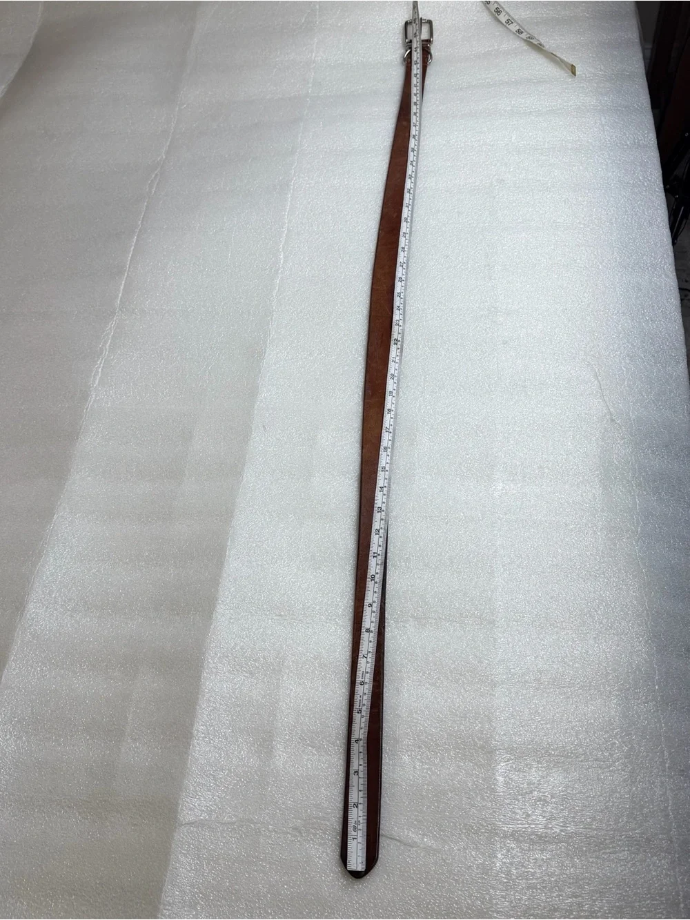 Vintage Polo Ralph Lauren Men’s 38 Brown Leather Clasp And D-Ring Belt note
